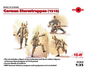 ICM 1/35 KIT ACTION FIGURE MILITARI GERMAN STURMTRUPPEN 1918 4 FIGURES MODELLINO