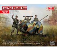 ICM 1/35 KIT MILITARE FLAK 38 CREW MODELLISMO MODELLINO STATICO