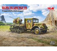 ICM 1/35 KIT MILITARE SD.KFZ.3B FLAK 38 AA GUN MODELLINO STATICO