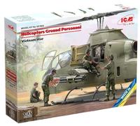 ICM 1:35-Personale di Terra degli elicotteri (Guerra del Vietnam) Kit Modello in Scala, Grigio, Taglia Unica Uomo