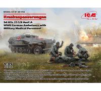 ICM 1/35 KRANKENPANZERWAGEN SD.KFZ.251/8 AUSF.A WWII GERMAN AMBULANCE KIT