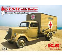 Typ 2,5-32 With Shelter, WWII German Ambulance Truck 1:35 Plastic Model Kit ICM