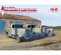 ICM 1/35 WEHRMACHT 3-AXLE TRUCKS (HENSCHEL 33D1 KRUPP L3H163 LG3000)