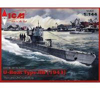 ICM 1/350 U-BOAT TYPE IIB (1943) GERMAN SUBMARINE