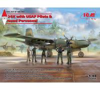 B-26k With Usaf Pilots & Ground Personnel 1:48 Plastic Model Kit ICM