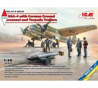 ICM 1/48 JU 88A-4 WITH GERMAN GROUND PERSONNEL AND TORPEDO TRAILERS