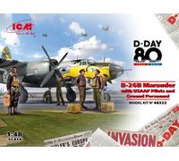ICM 1/48 KIT AEREO B 26B MARAUDER USAAF PILOTS AND GROUND MODELLINO STATICO