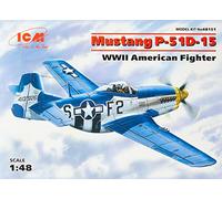 ICM-(-) 1:48-Mustang P-51D-15 combattente Americano della seconda Guerra Mondiale, Colore Nero, Small, ICM48151