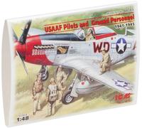 ICM Pilots & Ground Personnel (1:48-Piloti USAAF e personale di terra (1941-1945), Multicolore, S, ICM48083