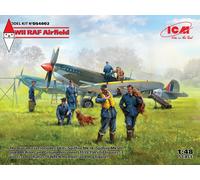 WWII RAF Airfield Spitfire Mk.IX Spitfire Mk.VII RAF Pilots Ground Figures 1:48