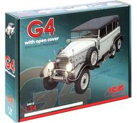Typ G4 With Open Cover, WWII German Personnel Car 1:24 Plastic Model Kit ICM