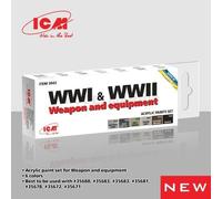 ICM 3043 Acrylic paint set for WWI & WWII Weapon and equipment