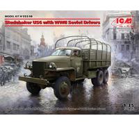 Studebaker US6 With WWII Soviet Drivers 1:35 Plastic Model Kit ICM