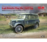 ICM 1/35 LE.GL.EINHEITZ-PKW KFZ.1 SOFT TOP WWII GERMAN LIGHT PERSONNEL CAR