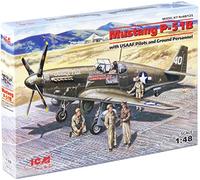 ICM 48125 - 1:48 MUSTANG P-51 B WWII American Fighter Con USAAF Piloti And Gro