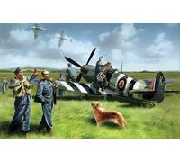 ICM Kit modellismo Spitfire Mk.IX 1/48 con piloti RAF e personale di terra