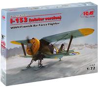 ICM 72075-Modellino Winter Modellino I-153, WWII Finnish Air Force Fighter Versione Invernale, Colore Nero, s, 72075