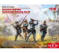 ICM AMERICAN CIVIL WAR CONFEDERATE INFANTRY SET #2 KIT 1:35