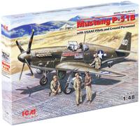 ICM- Americano Mustang P-51B 48125-Modellino Pilota USAAF e Ground Personnel, Co