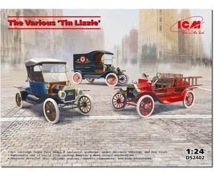 ICM DS2402 1/24 Ford Tin Lizzie 3-Piece Set Plastic Model (Automotive)