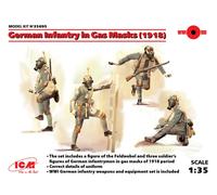 ICM ICM35695 GERMAN INFANTRY IN GAS MASKS 1918 4 FIGURES KIT 1:35 Modellino