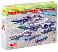 ICM- Aircraft 1:72-Armamento Aereo sovietico (missili/Bombe), Colore Nero, ICM72213