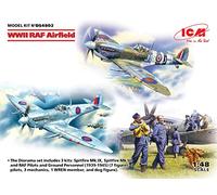WWII RAF Airfield Spitfire Mk.IX Spitfire Mk.VII RAF Pilots Ground Figures 1:48