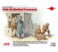 ICM WWII US MEDICAL PERSONNEL 4 FIGURES KIT 1:35