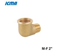 ICMA 1201 Raccordo curvo gomito M-F 2'' in ottone giallo