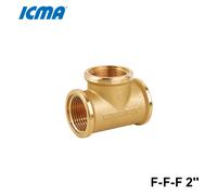 ICMA 1202 Raccordo T TEE F-F-F 2'' in ottone giallo