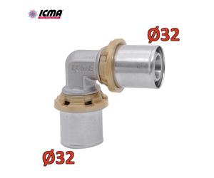 ICMA 403 - Raccordo a pressare 32x32 SEMPITER® curvo doppio