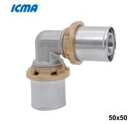 ICMA 403 - Raccordo a pressare 50x50 SEMPITER® curvo doppio raccordo a pressare