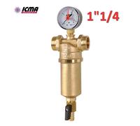 ICMA - Filtro autopulente 1''1/4 in ottone per acqua con bocchettoni M-M, manome