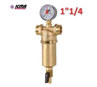 ICMA - Filtro autopulente 1''1/4 in ottone per acqua con bochettoni M-M , manome
