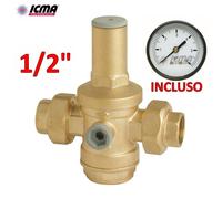 ICMA Riduttore di pressione per acqua 1/2'' F-F manometro incluso