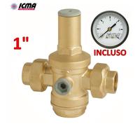 ICMA Riduttore di pressione per acqua 1'' F-F manometro incluso