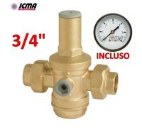 ICMA Riduttore di pressione per acqua 3/4'' F-F manometro incluso