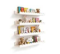 icnjdMopclean Mensole smerlate per asilo nido - Libreria da parete per camera da letto dei bambini, set di 4, mensola