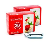 ICO N2O Protossido di Azoto per Il Monta Panna, 20pz, Protossido di Azoto Bombolette, 8g Ricariche Sifone per Sifone da Cucina o Sifone Panna