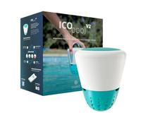 ICO Pool V2 Clore Brome - Analizzatore d'acqua per piscine trattate con cloro o bromo - Misurazioni pH, ORP, temperatura ogni ora - Raccomandazioni sul tuo smartphone
