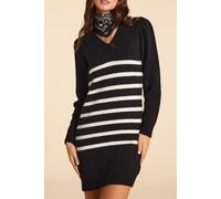 ICode Black Knit Dress With White And Gold Stripes Taglia: XXL | Abiti Mini Outlet | Donna | Bianco