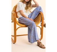 ICode Blue Wide-leg Trousers, Paisley Floral Print Blue Ceruleum Taglia: 34 | Pantaloni a zampa di elefante Outlet | Donna | Blu