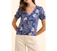 ICode Navy Top With Xl Floral Print And Bow On Back Indigo Taglia: L | Magliette intime Outlet | Donna | Blu