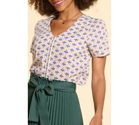 ICode Off-white Top With Blue Petal Print Taglia: XXL | Magliette intime Outlet | Donna | Blu