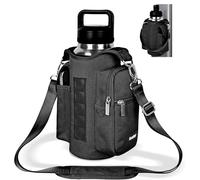 icolor Borsa sportiva magnetica con cinghia e tasche per telefono, diametro 9,9 cm, 5 magneti integrati, borsa per bottiglia, Nero - Noir minuit, 18oz~40oz /(540ml~1250ml), Sportivo