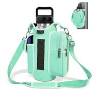 icolor Gym Borsa Magnetica Magnetica per Sport Bottiglia d'Acqua Crossbody Borsa con Scomparti per Cellulare per Uomo e Donna Supporto Magnetico per Bottiglia con Tracolla Palestra (verde)