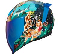 Icon Airflite Pleasuredome 4, casco integrale XS female Azzurro/Verde/Bianco