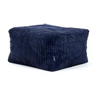 icon Amara Poggiapiedi, Pouf Poltrona per Adulti con Riempimento Inclusa, Tessuto Velluto a Coste, Piccola Pouf Sacco, Sgabello, Camera da Letto, Soggiorno, Mobili per il Soggiorno, Marina Blu