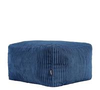 icon Amara Pouf Poggiapiedi, Blu Denim, Velluto a Coste, Poltrona Sacco con Riempimento Incluso, Sgabello, Pouf Sacco, Camera da Letto, Soggiorno, Mobili Soggiorno