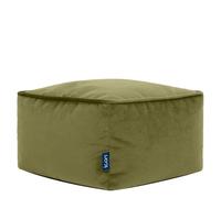 icon Amara Pouf Poggiapiedi, Pouf Velluto Sgabello e Riempimento, Verde | Prodotto in Europa, Piccolo Pouf Sacco, Tessuto di Velluto Morbido, Pouf Sgabello per Camera da Letto e Soggiorno